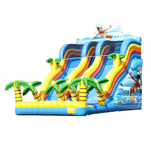 Glissière d'eau gonflable de rebond d'été de doubles glissières d'enfants